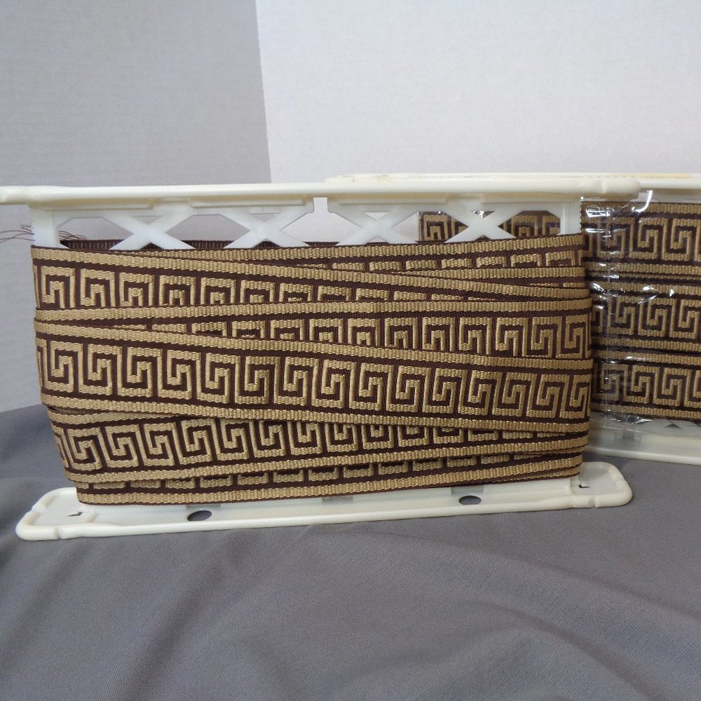 1-3/4" Greek Key Jacquard Woven Ribbon Trim 20+ yds